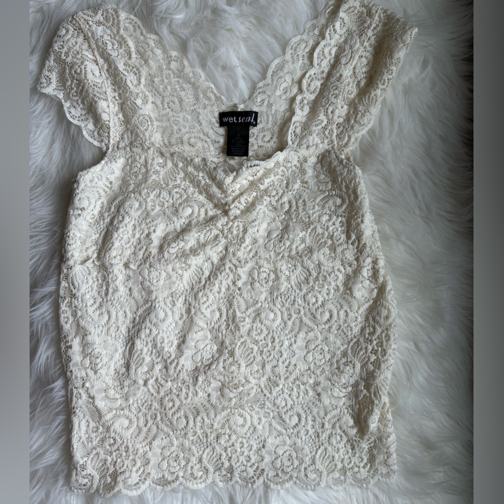 Wet Seal Women’s Lace Cream Top